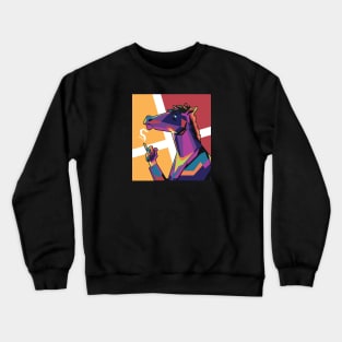 Smoking Horse In Wpap Art Style Crewneck Sweatshirt